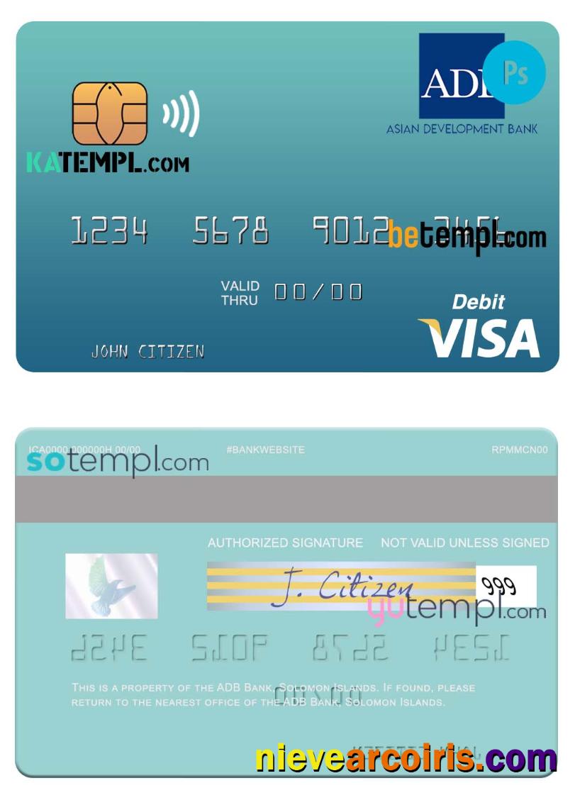 Solomon Islands ADB Bank visa debit card